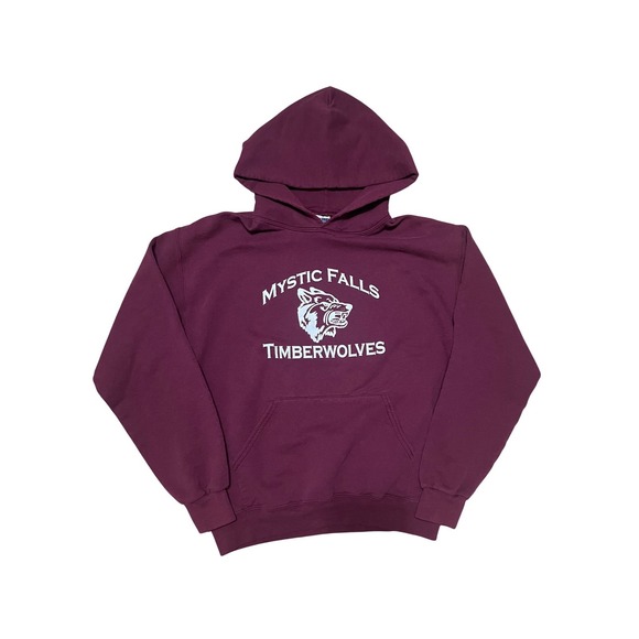 Jerzees Other - Jerzees Mystic Falls Timberwolves Salvatore 17 Hoodie Maroon Medium Vampire Diar